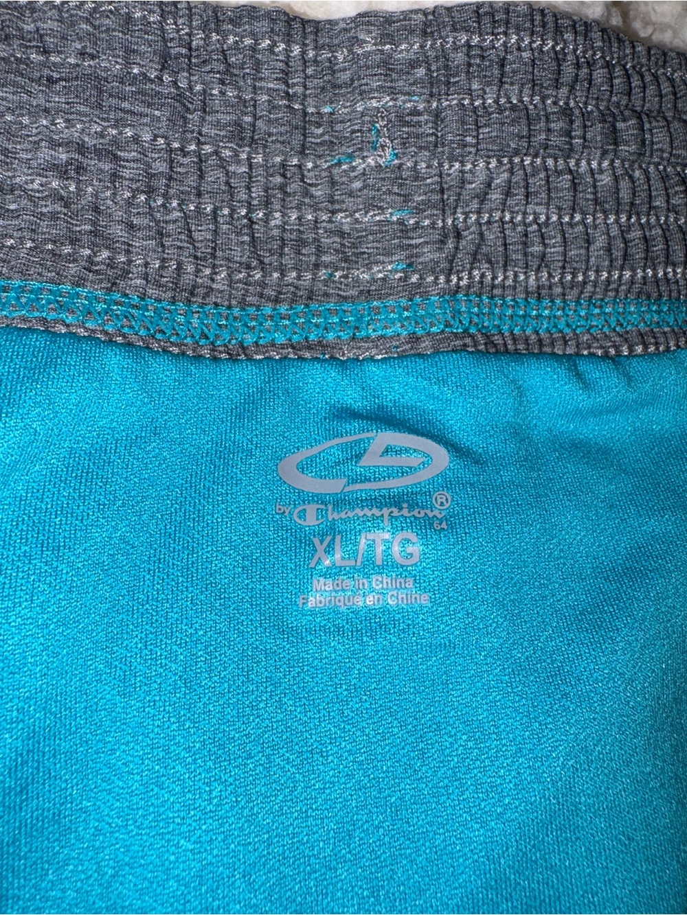 Champion Teal Athletic Running Shorts with Charcoal Trim - Picture 3 of 4